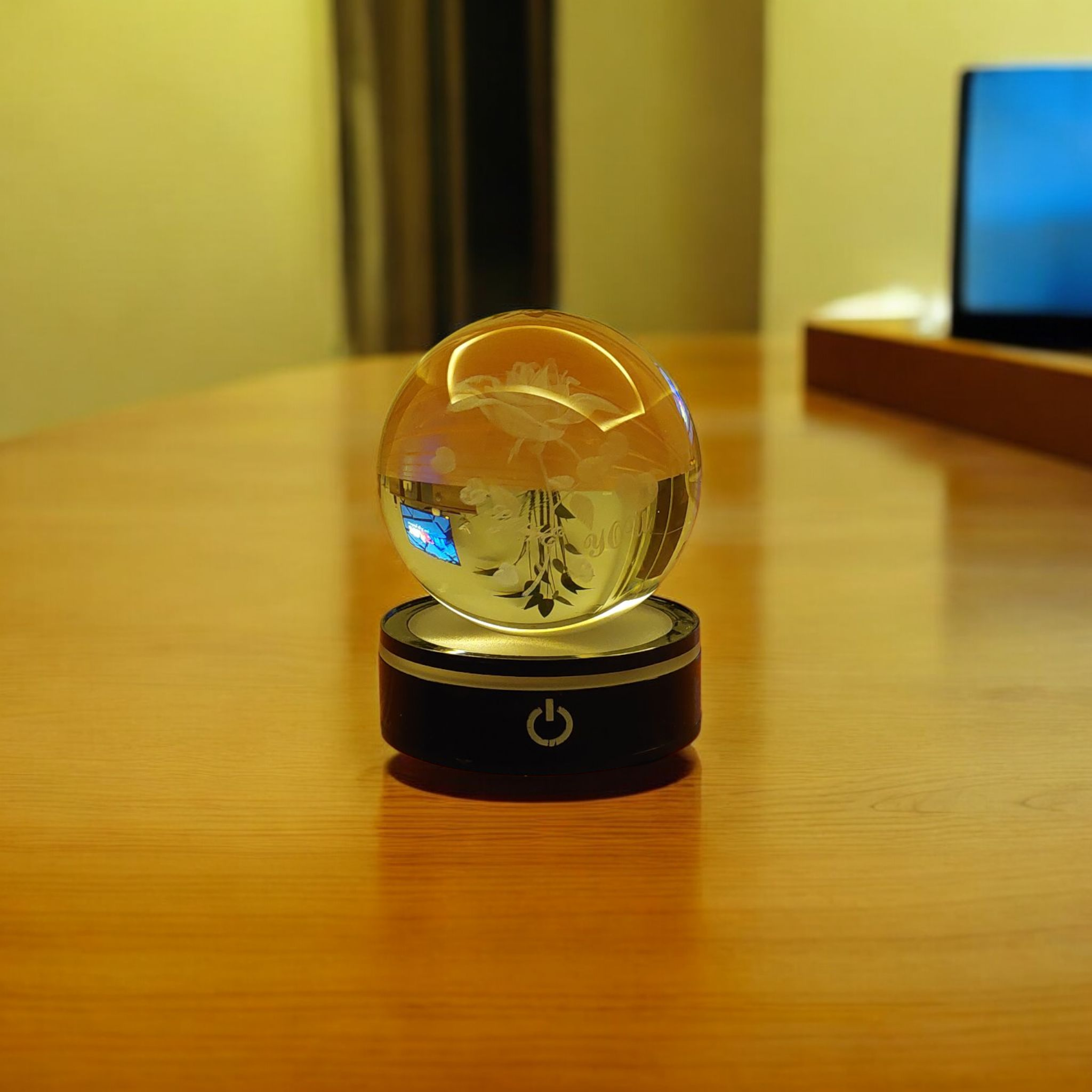 3D Laser Engraved Solar System Crystal Ball