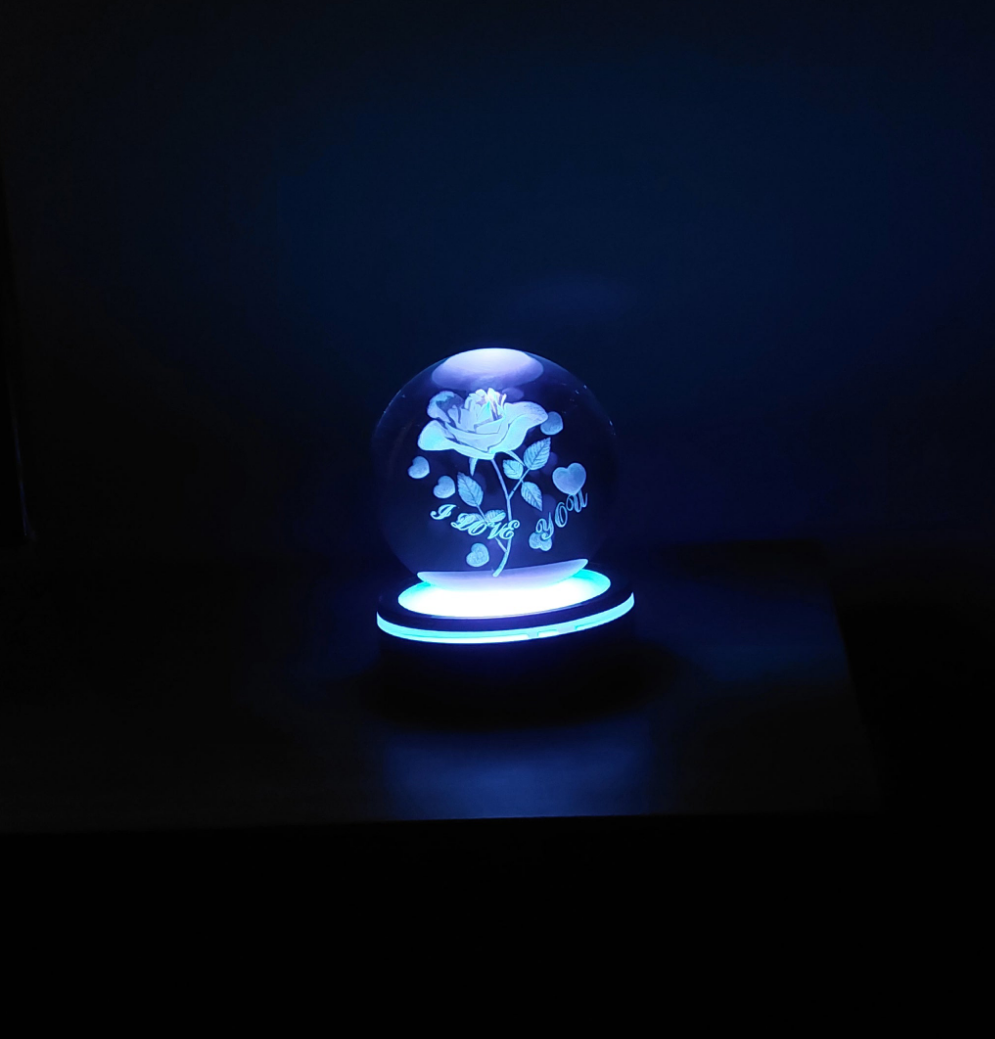 3D Laser Engraved Solar System Crystal Ball