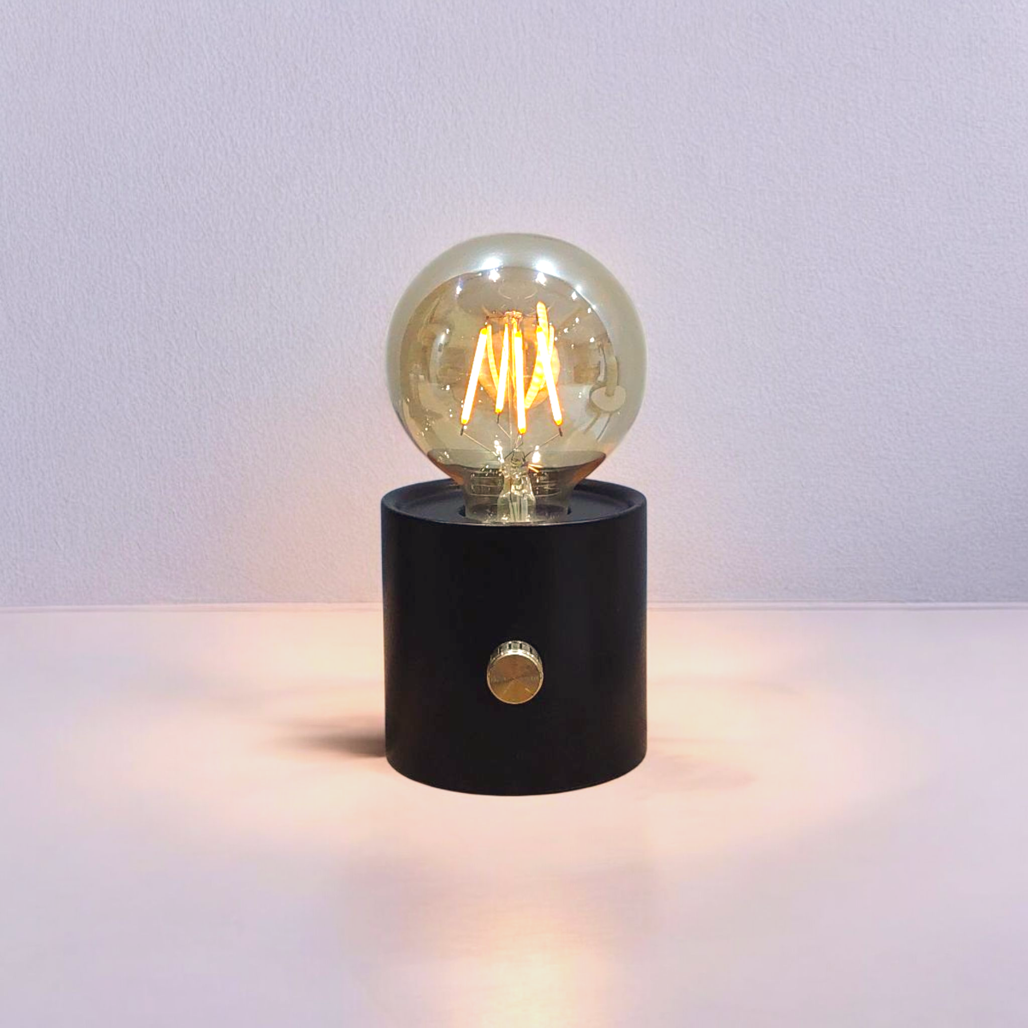 Tall Black Battery Powered Table Lamp