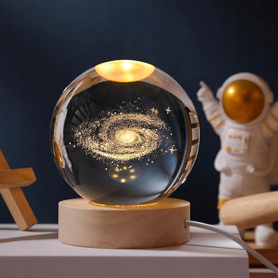3D Laser Engraved Solar System Crystal Ball
